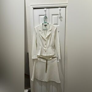 My Michelle White Skirt Set with Gold Details